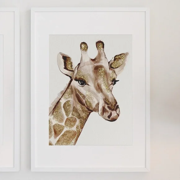 Watercolor Giraffe Wall Art Print Poster Unframed - Picture 4 of 8